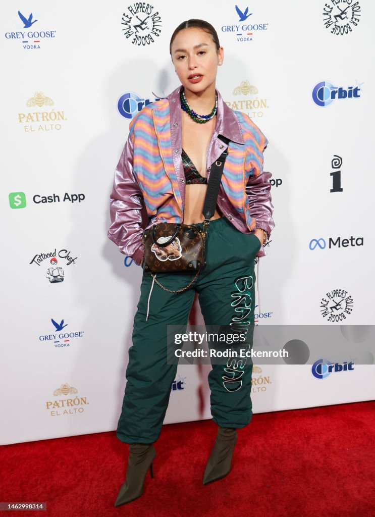 Yassi Pressman attends Interscope and Flipper's Roller Boogie Palace