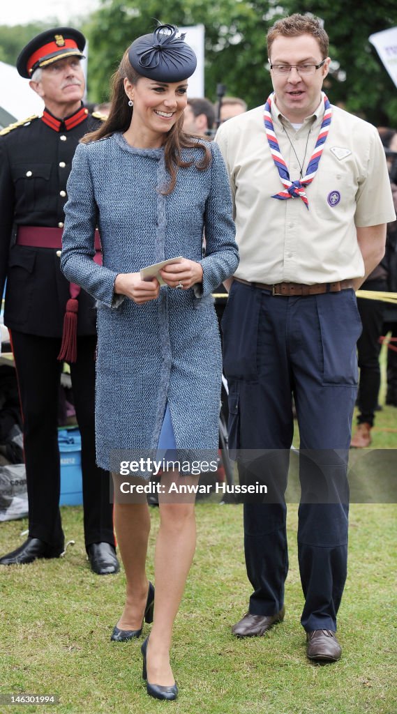 Queen Elizabeth II and The Duke And Duchess Of Cambridge Visit The East Midlands
