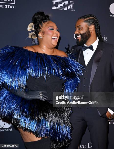 Lizzo and Myke Wright attend the Pre-GRAMMY Gala & GRAMMY Salute to Industry Icons Honoring Julie Greenwald & Craig Kallman at The Beverly Hilton on...