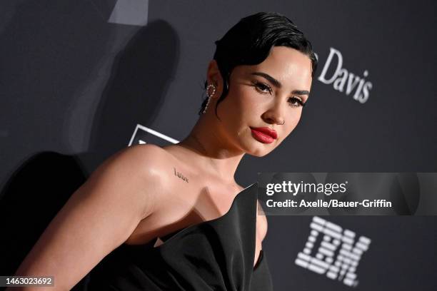 Demi Lovato attends the Pre-GRAMMY Gala & GRAMMY Salute to Industry Icons Honoring Julie Greenwald & Craig Kallman at The Beverly Hilton on February...