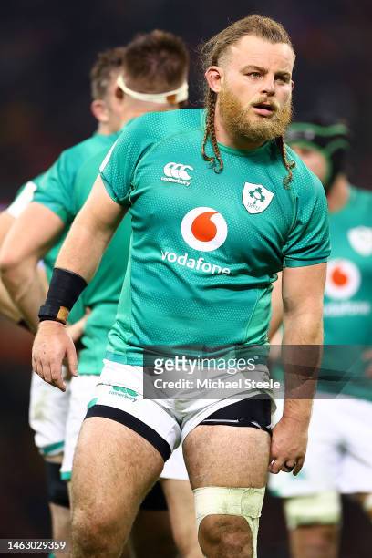Finlay Bealham of Ireland during the Six Nations Rugby match between Wales and Ireland at Principality Stadium on February 04, 2023 in Cardiff, Wales.