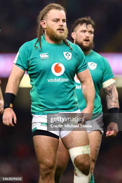 Finlay Bealham of Ireland during the Six Nations Rugby match between Wales and Ireland at Principality Stadium on February 04, 2023 in Cardiff, Wales.