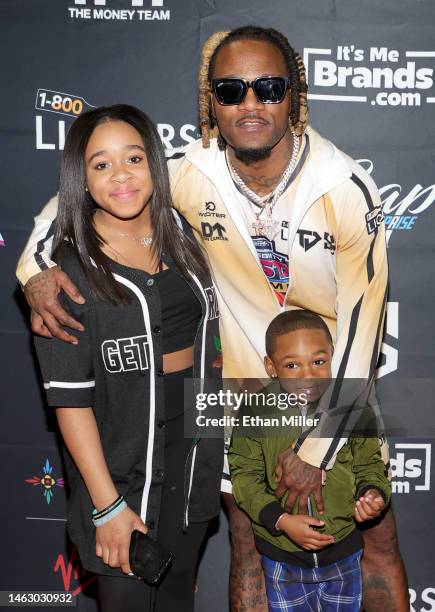 Former NFL player Adam "Pacman" Jones, his daughter Triniti Jones and his son Adam Jones Jr. Attend the NFL Pro Bowl Weekend Celebrity All-Star Game...