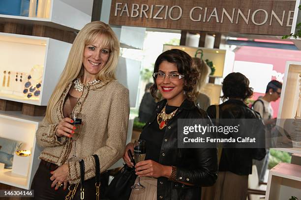 Teka Moraes and Rosangela Pinheiro FABRIZIO GIANNONE show during Sao Paulo Fashion Week Spring/Summer 2013 Collections on June 13, 2012 in Sao Paulo,...