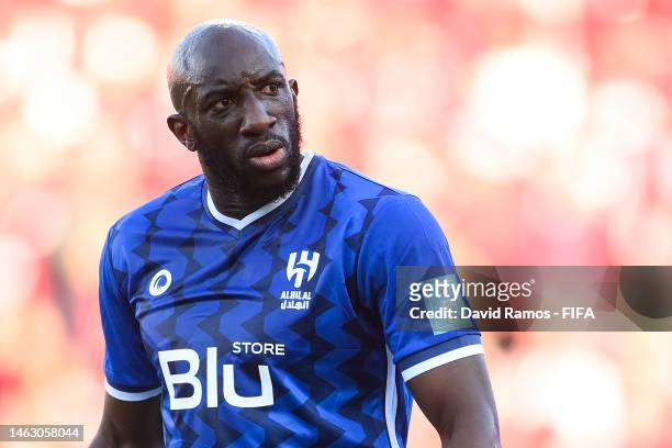 Moussa Marega of Al Hilal reacts during the FIFA Club World Cup Morocco 2022 2nd Round match between Wydad Athletic Club and Al Hilal at Prince...