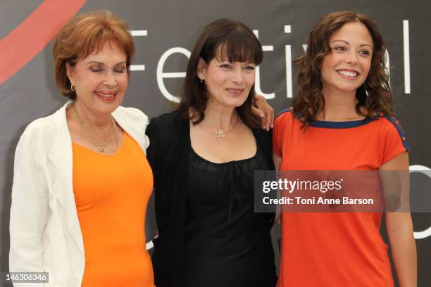 Pascale Roberts, Cecilia Hornus and Dounia Coesens attend 'Plus Belle La Vie' photocall at the Grimaldi Forum during the 52nd Monte Carlo TV Festival...