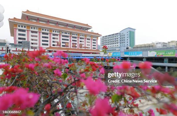 Luohu Port is pictured on February 5, 2023 in Shenzhen, Guangdong Province of China. Luohu Port is a port of border crossing between Chinese mainland...