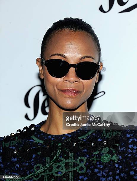 Zoe Saldana attends Persol Magnificent Obsessions: 30 Stories Of Craftmanship In Film Event at Museum of the Moving Image on June 13, 2012 in the...