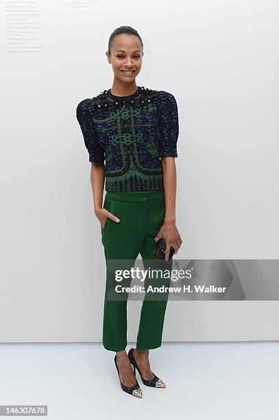 Actress Zoe Saldana attends the Persol Magnificent Obsessions exhibition honoring Arianne Phillips, Patricia Clarkson, and Todd Haynes at the MOMI on...