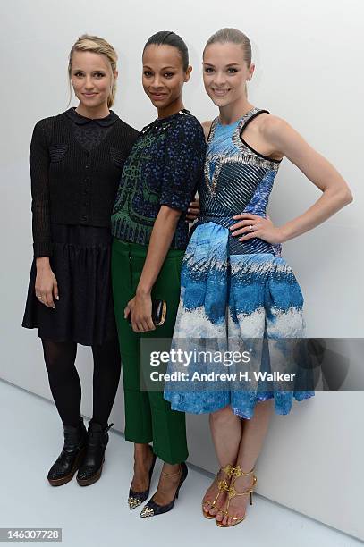 Actresses Dianna Agron, Zoe Saldana, and Jaime King attend the Persol Magnificent Obsessions exhibition honoring Arianne Phillips, Patricia Clarkson,...