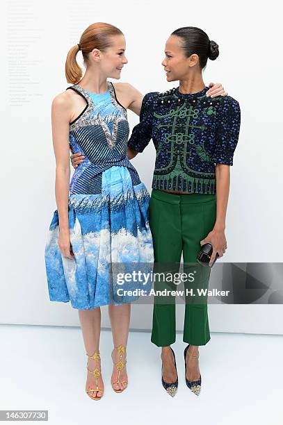 Actresses Jaime King and Zoe Saldana attend the Persol Magnificent Obsessions exhibition honoring Arianne Phillips, Patricia Clarkson, and Todd...