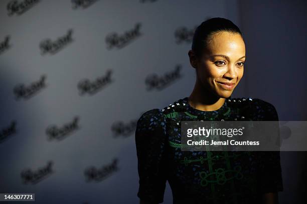 Actress Zoe Saldana attends the Persol Magnificent Obsessions exhibition honoring Arianne Phillips, Patricia Clarkson, and Todd Haynes at the MOMI on...