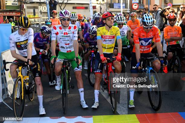 Thomas Gloag of The United Kingdom and Team Jumbo – Visma - White best young jersey, Samuele Zoccarato of Italy and Team Green Project – Bardiani CSF...