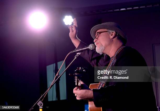 Shawn Mullins performs during the 2023 Folk Alliance International Conference at the Westin Crown Center Hotel on February 02 in Kansas City,...