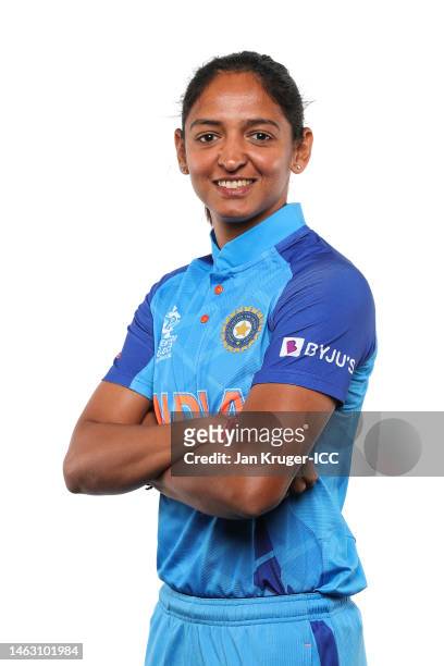 Harmanpreet Kaur of India poses for a portrait prior to the ICC Women's T20 World Cup South Africa 2023 on February 05, 2023 in Stellenbosch, South...