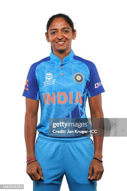 Harmanpreet Kaur of India poses for a portrait prior to the ICC Women's T20 World Cup South Africa 2023 on February 05, 2023 in Stellenbosch, South...