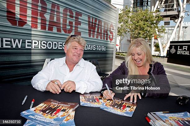 Dan Dotson and Laura Dotson attend A&E's 'Storage Wars' Lockbuster Tour at Nokia Plaza L.A. LIVE on June 13, 2012 in Los Angeles, California.