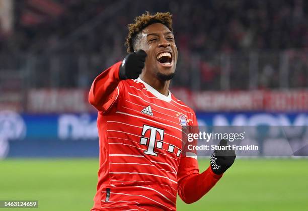 Kingsley Coman of Bayern Munich during the Bundesliga match between VfL Wolfsburg and FC Bayern München at Volkswagen Arena on February 05, 2023 in...