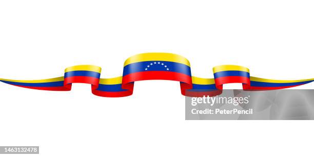 venezuela flag ribbon. venezuelan flag header long banner. vector stock illustration - venezuela flag stock illustrations