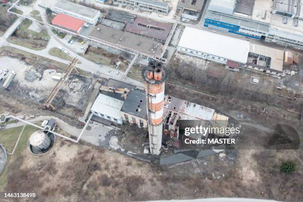 industrial factory chimney - condensation furnace stock pictures, royalty-free photos & images