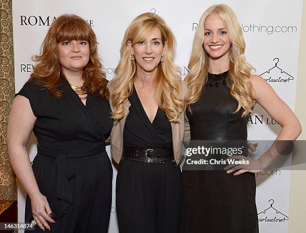 Ann Rush, Sally Alex and Christine Lohmuller attend a party launching Roman Luxe hosted by RevolveClothing.com and Karla Deras at on June 13, 2012 in...