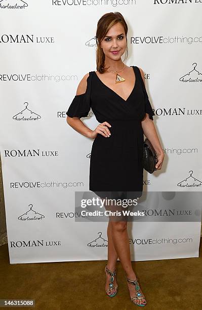 Actress Arielle Kebbel attends a party launching Roman Luxe hosted by RevolveClothing.com and Karla Deras at on June 13, 2012 in Los Angeles,...