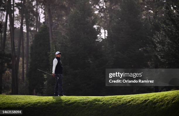 Kurt Kitayama of the United States walks on the 16th hole during a continuation of the third round of the AT&T Pebble Beach Pro-Am at Monterey...
