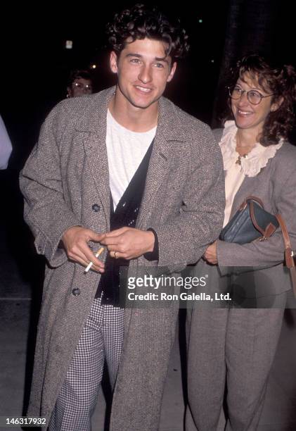 Actor Patrick Dempsey and wife Rocky Parker attend the "Enemies, a Love Story" Beverly Hills Premiere on December 12, 1989 at the Academy of Motion...
