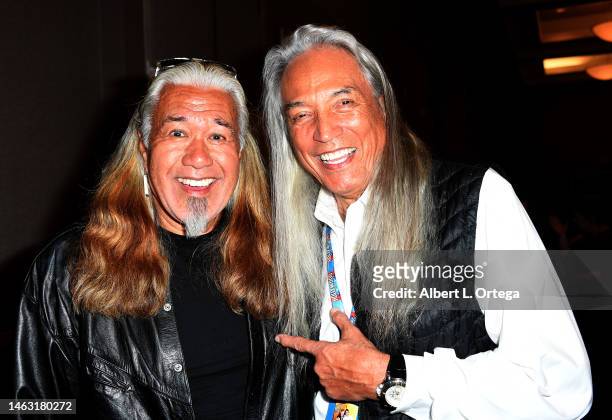 Branscombe Richmond and Henry Kingi attend The Hollywood Show held at Los Angeles Marriott Burbank Airport on February 04, 2023 in Burbank,...