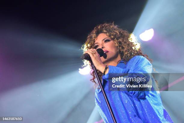 Shania Twain performs onstage during Sir Lucian Grainge’s 2023 Artist Showcase, Presented By Merz Aesthestics’ Xperience+ and Coke Studio” at Milk...