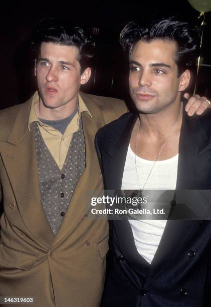 Actor Patrick Dempsey and actor Richard Grieco attend the "If Looks Could Kill" Premiere Party on March 9, 1991 at the Roxbury in West Hollywood,...