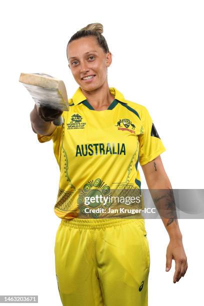Ashleigh Gardner of Australia poses for a portrait prior to the ICC Women's T20 World Cup South Africa 2023 on February 05, 2023 in Stellenbosch,...