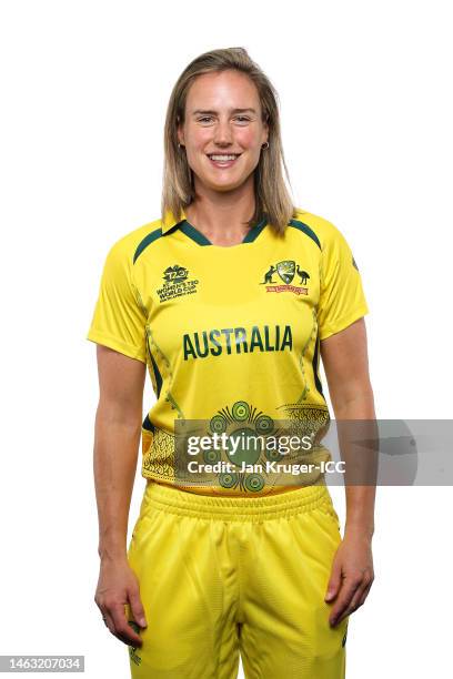 Ellyse Perry of Australia poses for a portrait prior to the ICC Women's T20 World Cup South Africa 2023 on February 05, 2023 in Stellenbosch, South...