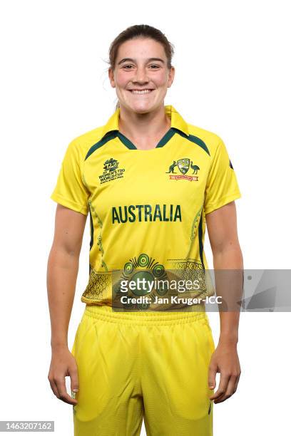 Annabel Sutherland of Australia poses for a portrait prior to the ICC Women's T20 World Cup South Africa 2023 on February 05, 2023 in Stellenbosch,...