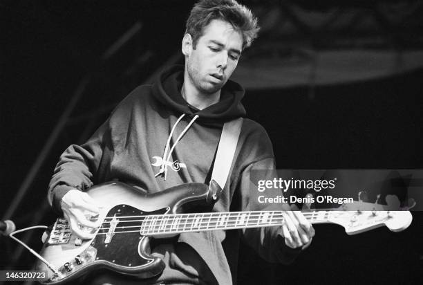 Michael 'Mike D' Diamond performing with American hip-hop group the Beastie Boys at the Reading Festival, 30th August 1992.