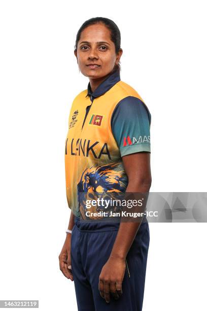 Inoka Ranaweera of Sri Lanka poses for a portrait prior to the ICC Women's T20 World Cup South Africa 2023 on February 05, 2023 in Stellenbosch,...