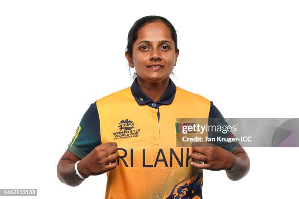 Inoka Ranaweera of Sri Lanka poses for a portrait prior to the ICC Women's T20 World Cup South Africa 2023 on February 05, 2023 in Stellenbosch,...