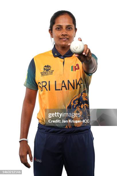 Inoka Ranaweera of Sri Lanka poses for a portrait prior to the ICC Women's T20 World Cup South Africa 2023 on February 05, 2023 in Stellenbosch,...