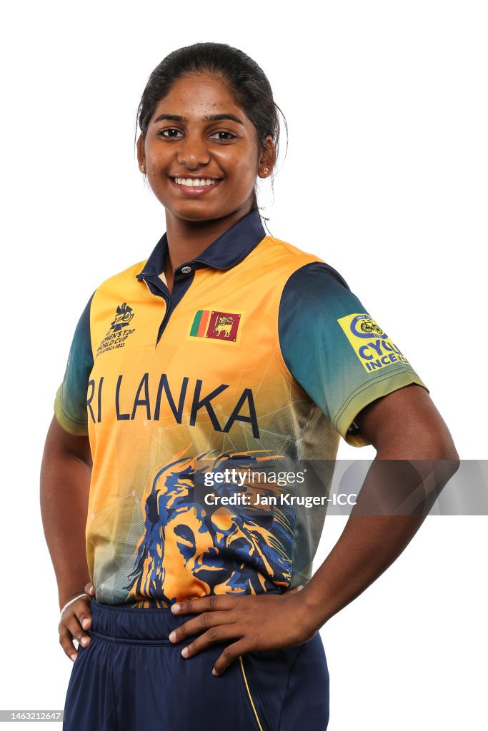 Vishmi Mathisha Vishmi Gunarathne of Sri Lanka poses for a portrait prior to the ICC ...