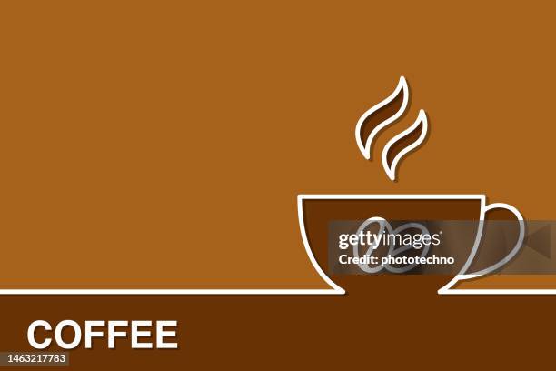 coffee break concepts with line coffee cup on brown background - food vending machine stock illustrations