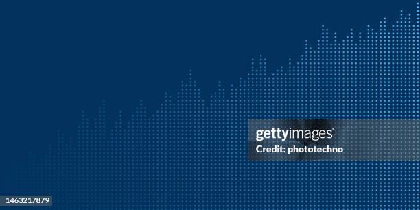 ilustrações de stock, clip art, desenhos animados e ícones de abstract financial graph with uptrend in stock market on blue colour background. abstract growing financial graph chart background. stock market increasing background. - gráfico de linhas