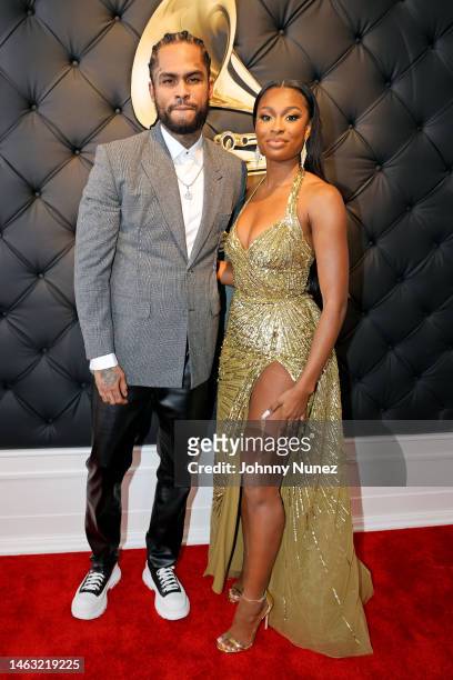 Dave East and Coco Jones attend the 65th GRAMMY Awards on February 05, 2023 in Los Angeles, California.