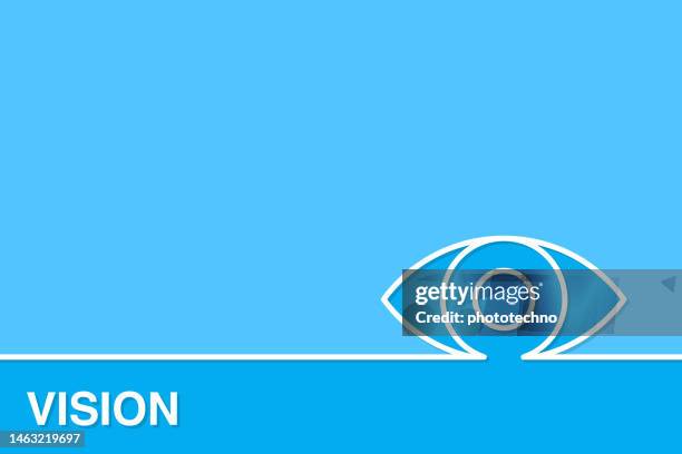 vision concepts with line eye on blue background - data visual stock illustrations
