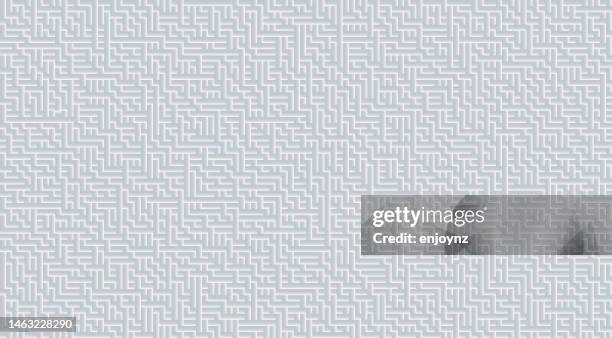 seamless maze vector background - escape room stock illustrations