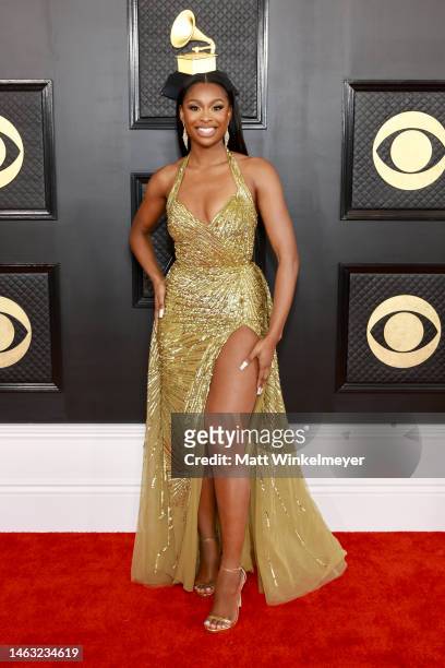 Coco Jones attends the 65th GRAMMY Awards on February 05, 2023 in Los Angeles, California.