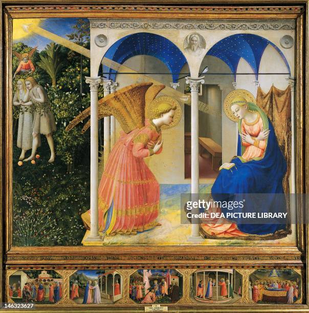Madrid, Museo Del Prado Altarpiece of the Annunciation or the Prado Altarpiece, 1430-1432, by Giovanni da Fiesole known as Fra Angelico , tempera on...