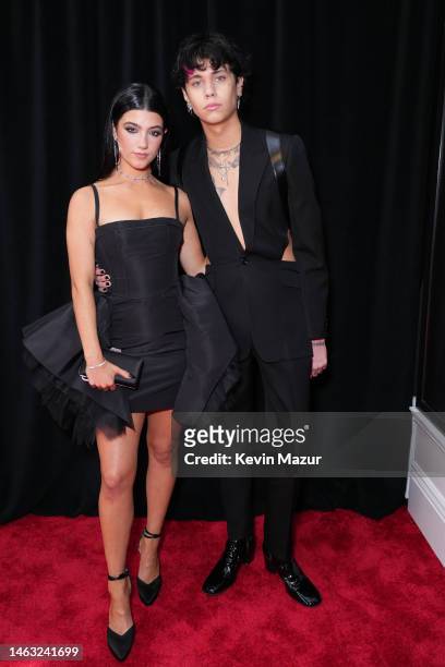 Charli D'Amelio and Landon Barker attend the 65th GRAMMY Awards on February 05, 2023 in Los Angeles, California.