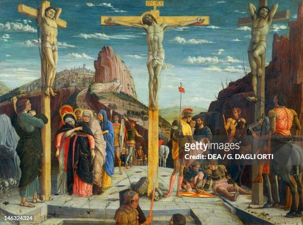 Paris, Musée Du Louvre Crucifixion, 1457-1459, by Andrea Mantegna , tempera on wood, 67x93 cm.