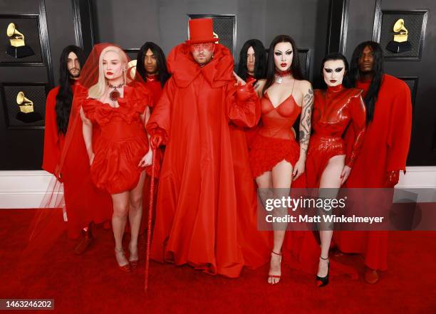 Kim Petras, Sam Smith, Violet Chachki and Gottmik attend the 65th GRAMMY Awards on February 05, 2023 in Los Angeles, California.