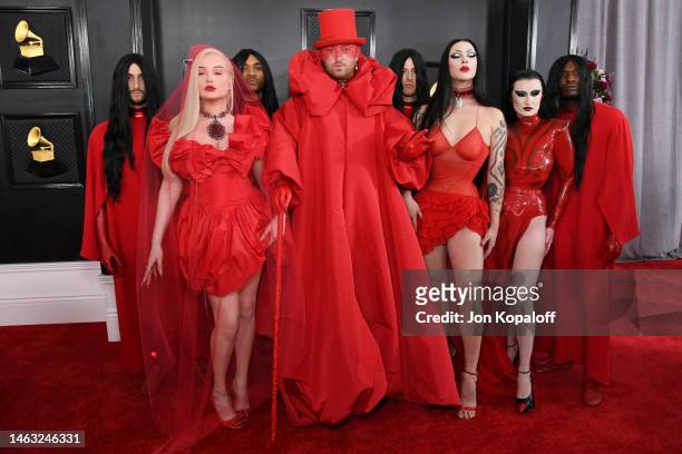 Kim Petras, Sam Smith, Violet Chachki and Gottmik attends the 65th GRAMMY Awards on February 05, 2023 in Los Angeles, California.